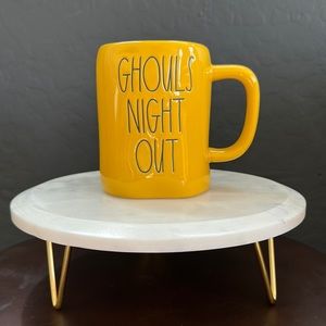 Rae Dunn Halloween Mug GHOULS NIGHT OUT NWOT Yellow/Mustard